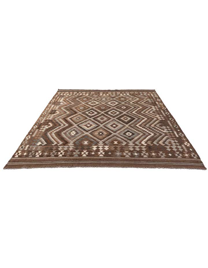 7' x 10' Hand Woven Kilim Maymana Wool Rug