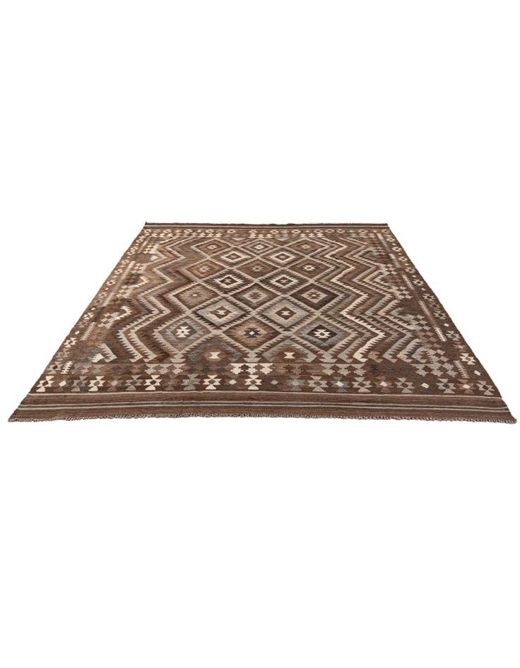 Detail image of 7' x 10' Hand Woven Kilim Maymana Wool Rug