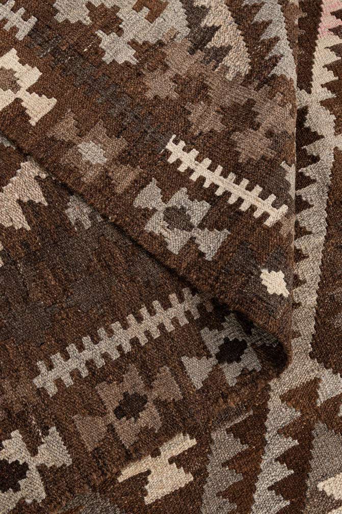 7' x 10' Hand Woven Kilim Maymana Wool Rug