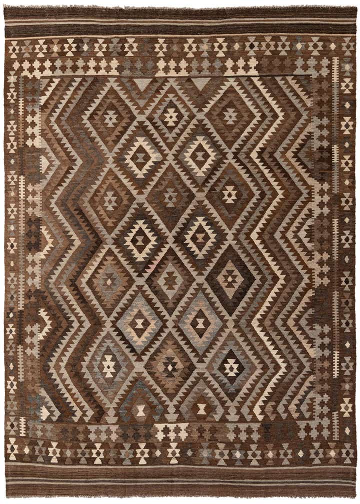 7' x 10' Hand Woven Kilim Maymana Wool Rug