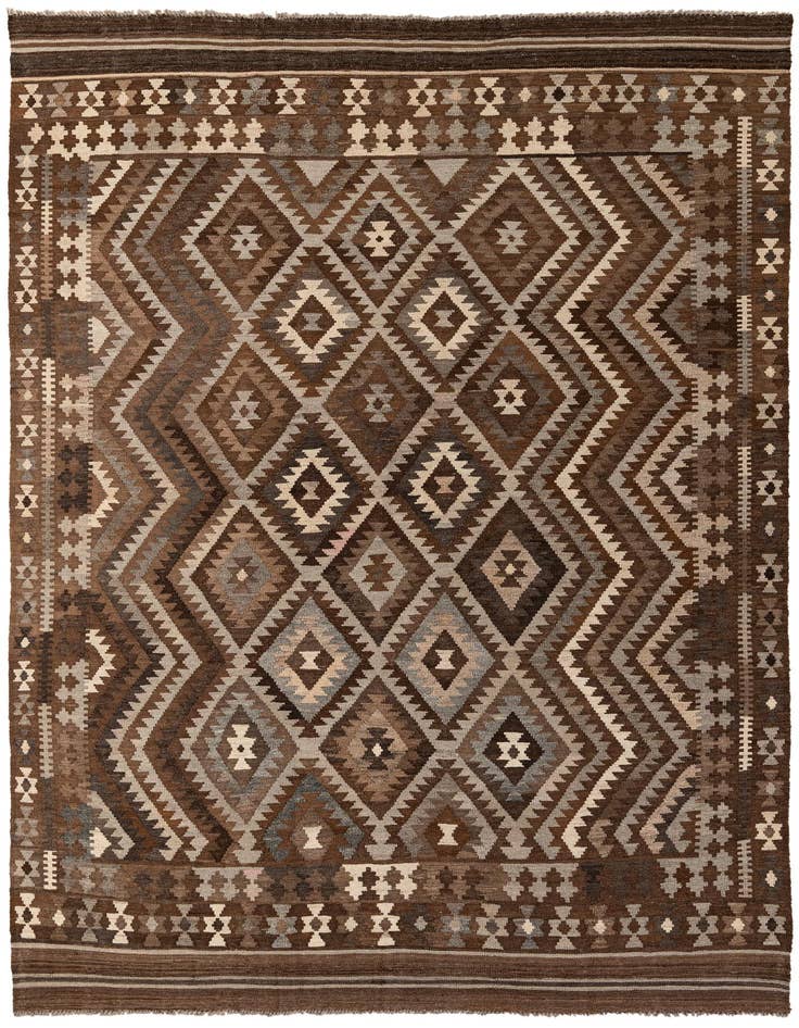 Detail image of 7' x 10' Hand Woven Kilim Maymana Wool Rug