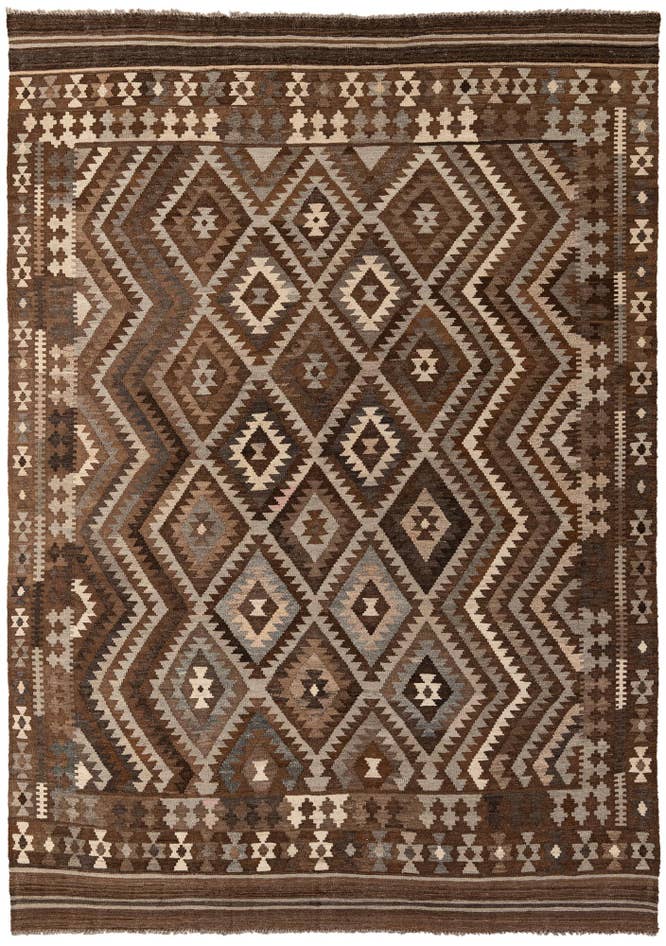 Detail image of 7' x 10' Hand Woven Kilim Maymana Wool Rug
