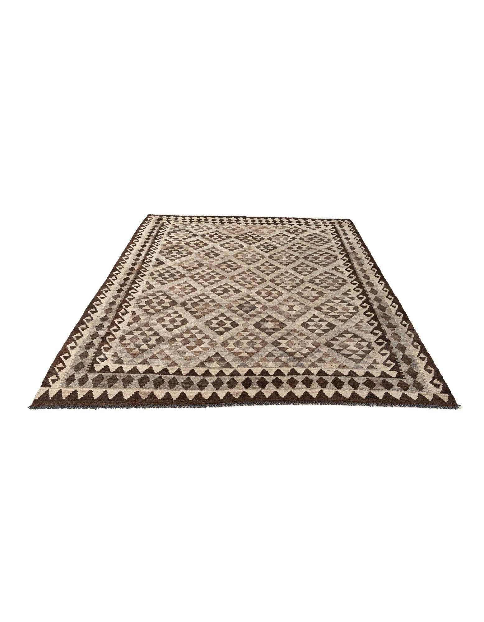 7' x 10' 2 Hand Woven Kilim Maymana Wool Rug