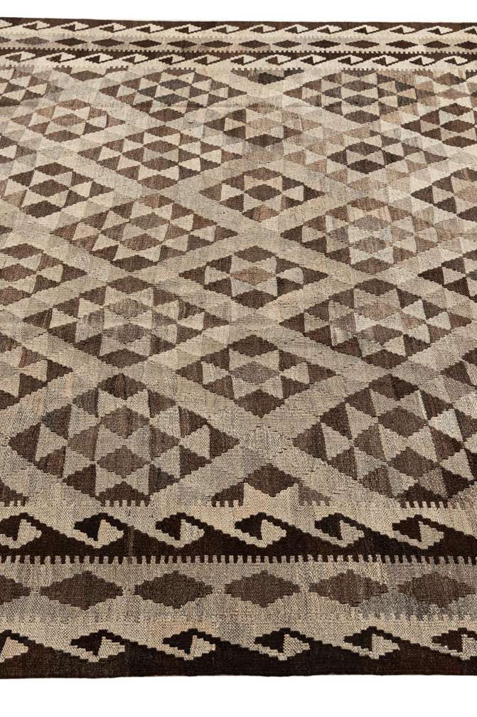 7' x 10' 2 Hand Woven Kilim Maymana Wool Rug