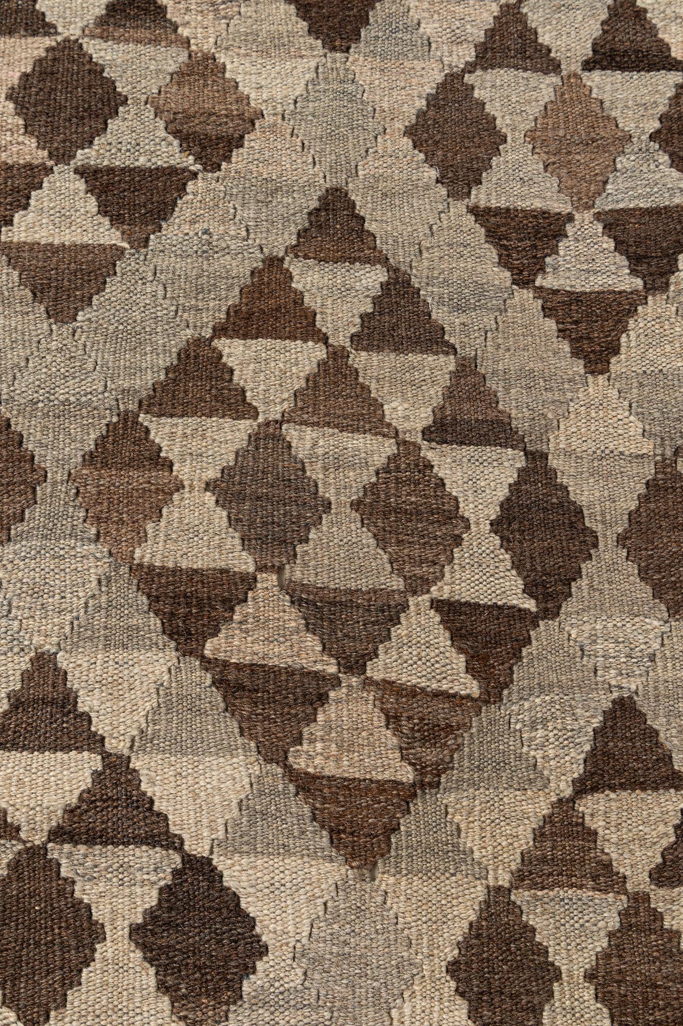 7' x 10' 2 Hand Woven Kilim Maymana Wool Rug