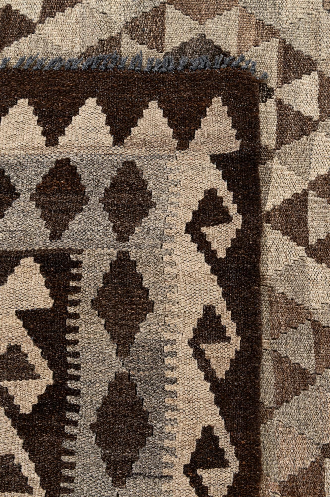 7' x 10' 2 Hand Woven Kilim Maymana Wool Rug