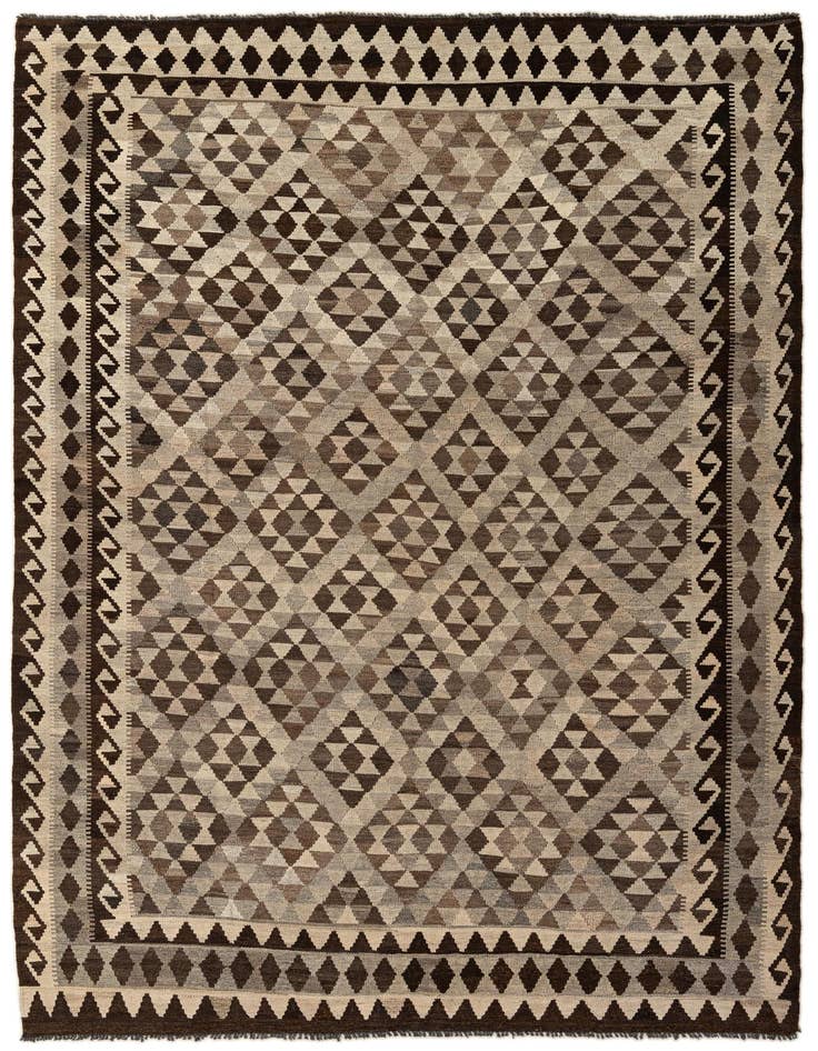 Detail image of 7' x 10' 2 Hand Woven Kilim Maymana Wool Rug