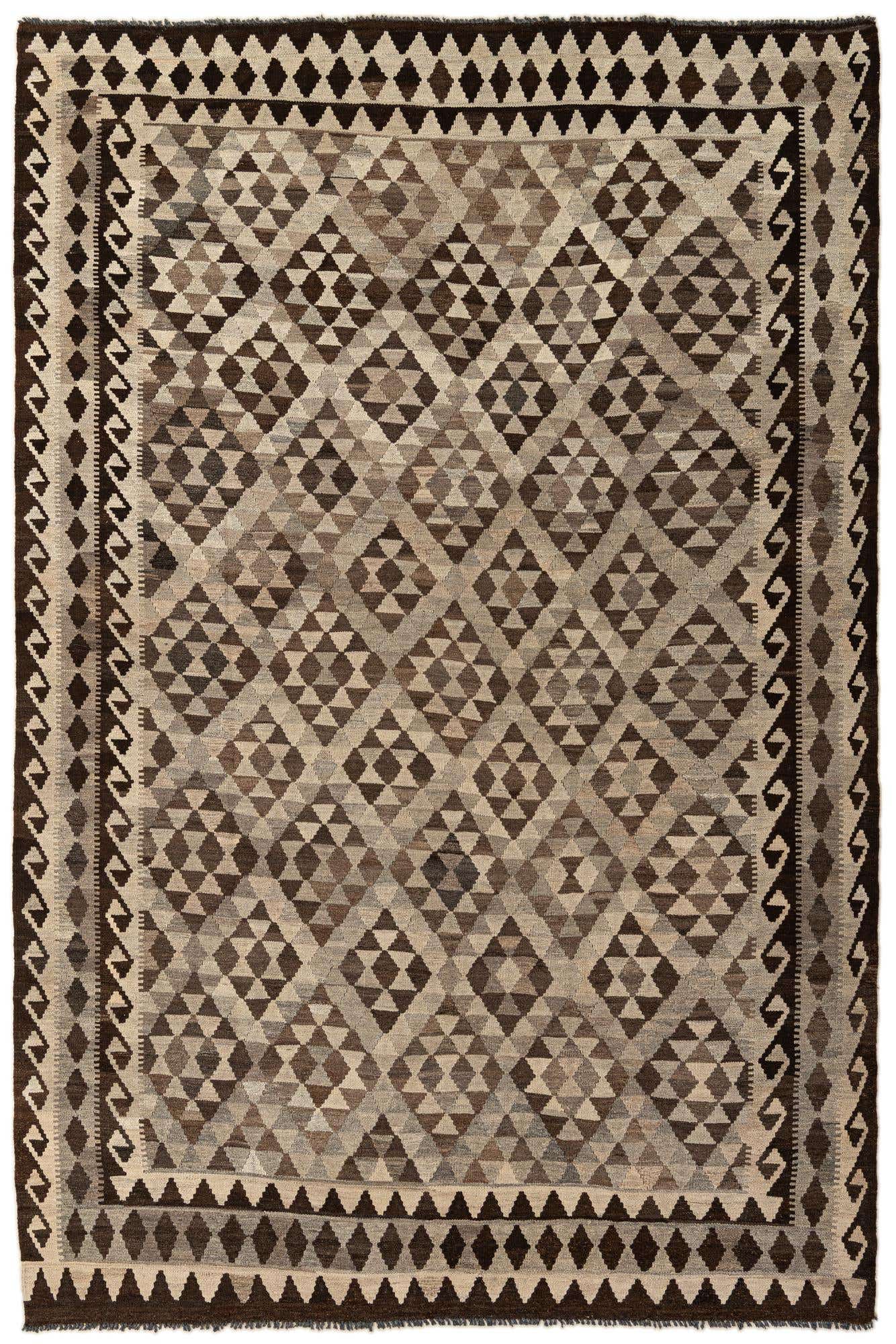 7' x 10' 2 Hand Woven Kilim Maymana Wool Rug