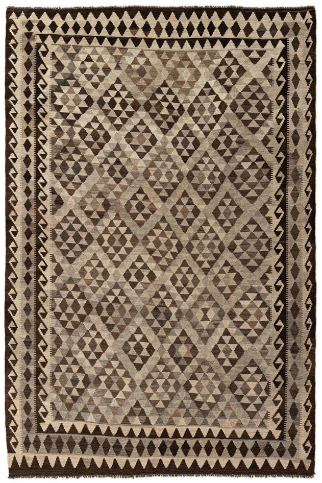 Detail image of 7' x 10' 2 Hand Woven Kilim Maymana Wool Rug