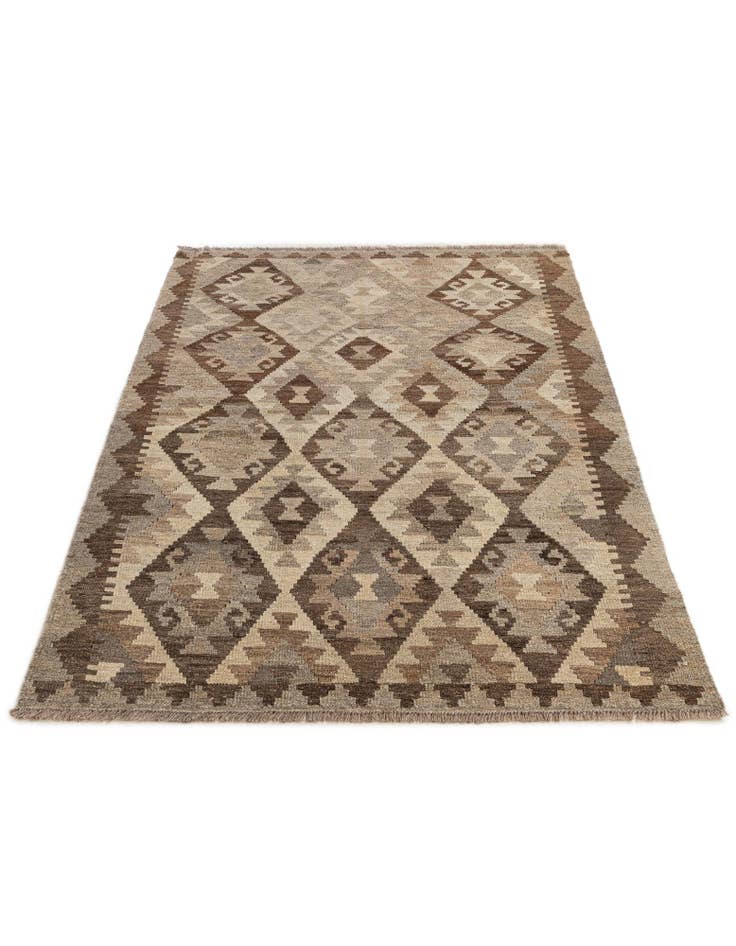 Detail image of 3' 5 x 4' 9 Hand Woven Kilim Maymana Wool Rug
