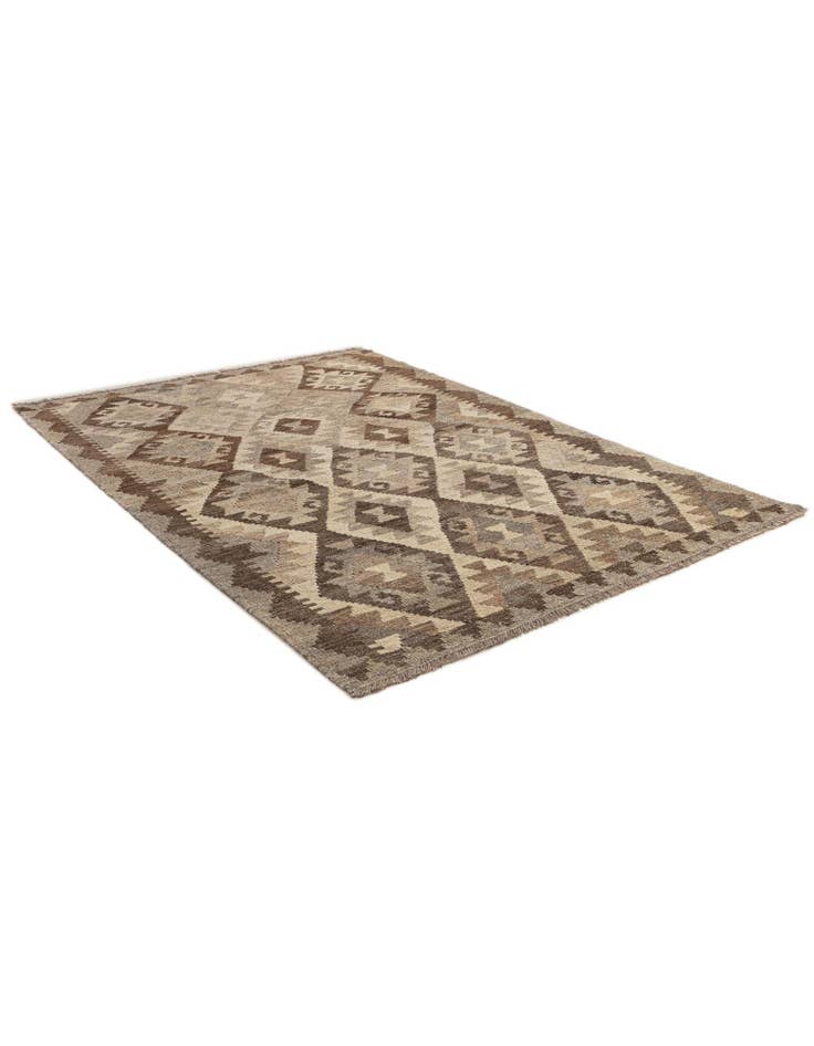 Detail image of 3' 5 x 4' 9  Hand Woven Kilim Maymana Wool Rug