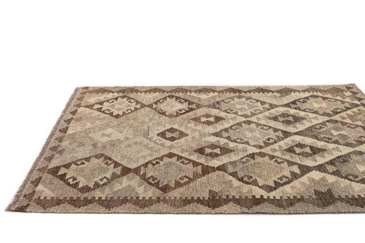 Detail image of 3' 5 x 4' 9 Hand Woven Kilim Maymana Wool Rug
