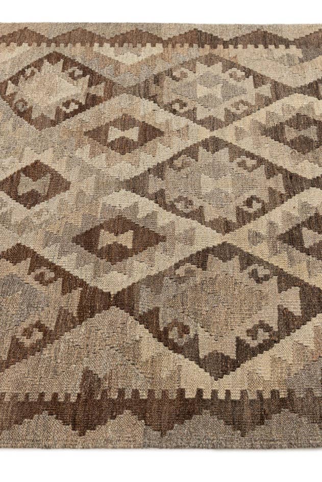 Detail image of 3' 5 x 4' 9 Hand Woven Kilim Maymana Wool Rug