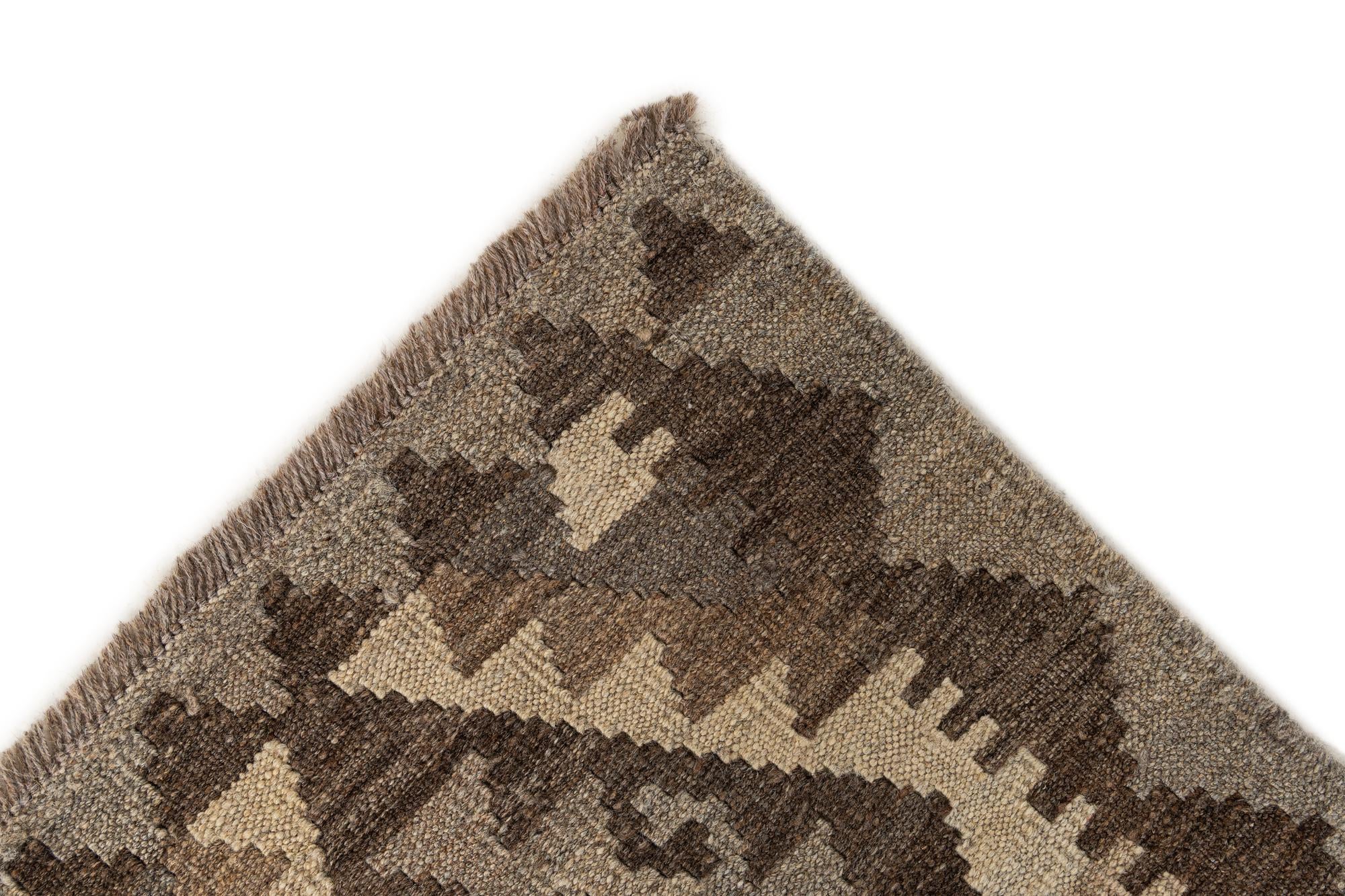 3' 5 x 4' 9 Hand Woven Kilim Maymana Wool Rug
