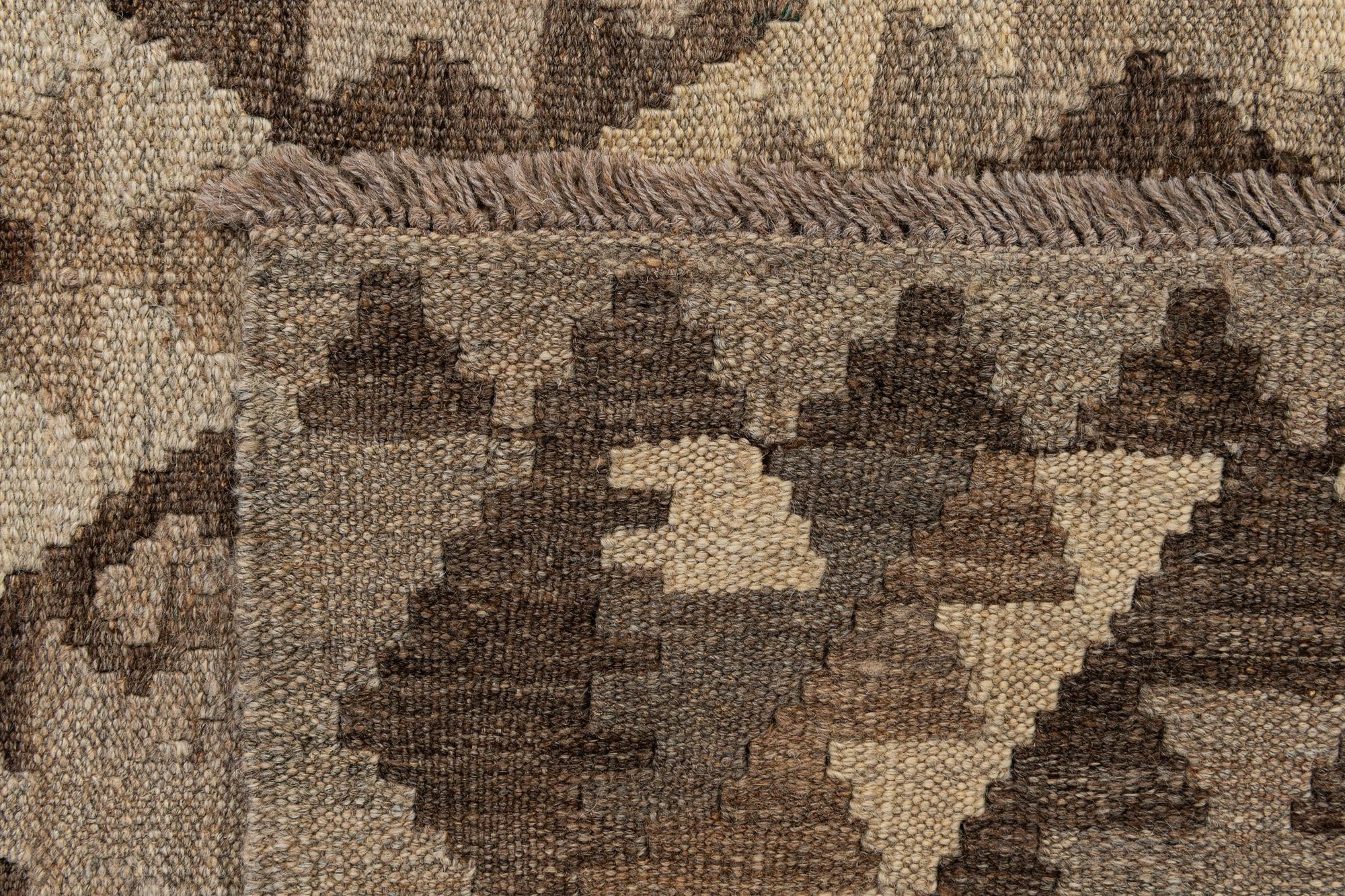 3' 5 x 4' 9 Hand Woven Kilim Maymana Wool Rug