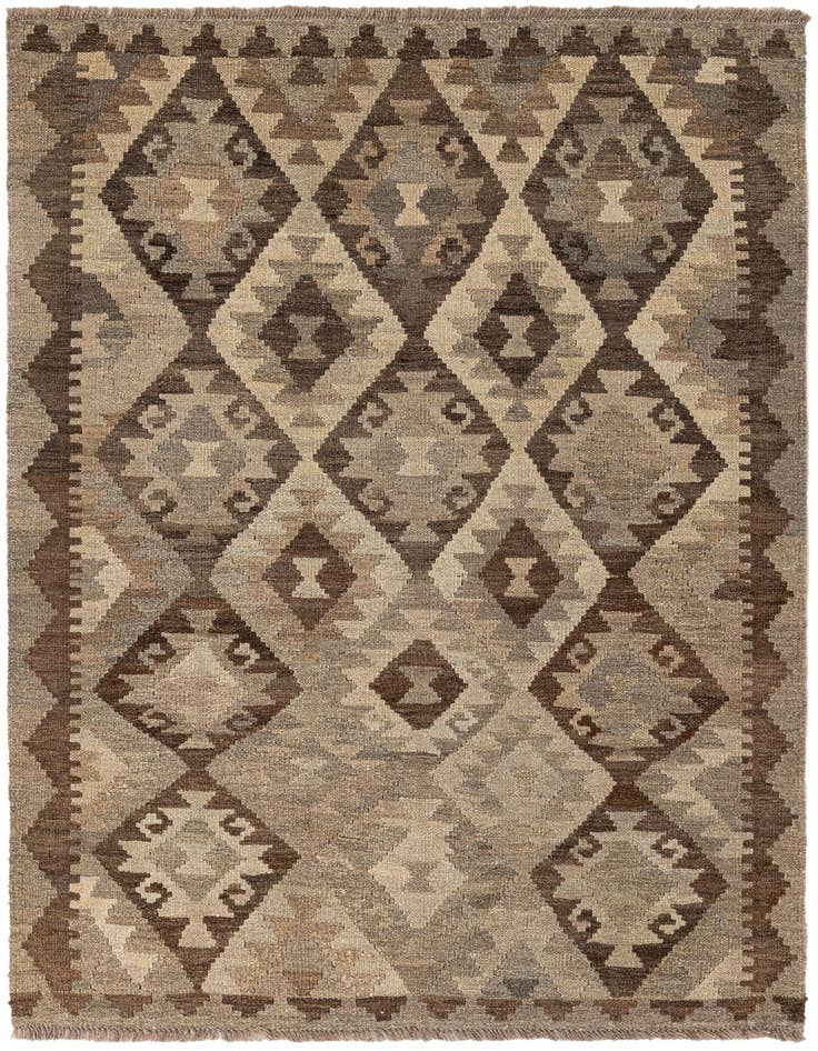 Detail image of 3' 5 x 4' 9 Hand Woven Kilim Maymana Wool Rug