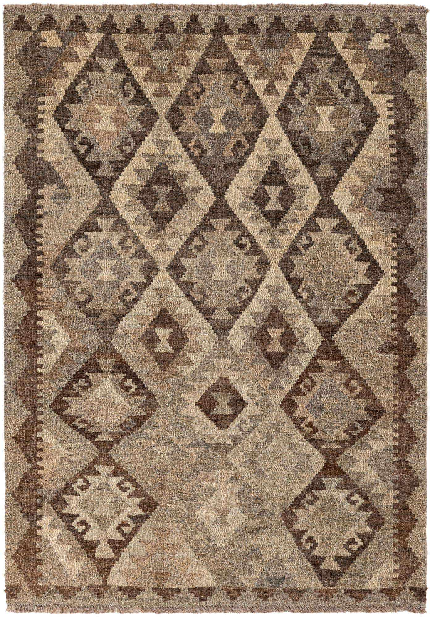 3' 5 x 4' 9 Hand Woven Kilim Maymana Wool Rug
