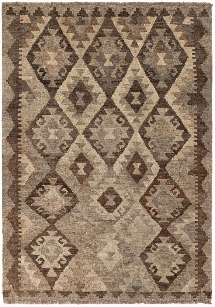 3' 5 x 4' 9 Hand Woven Kilim Maymana Wool Rug