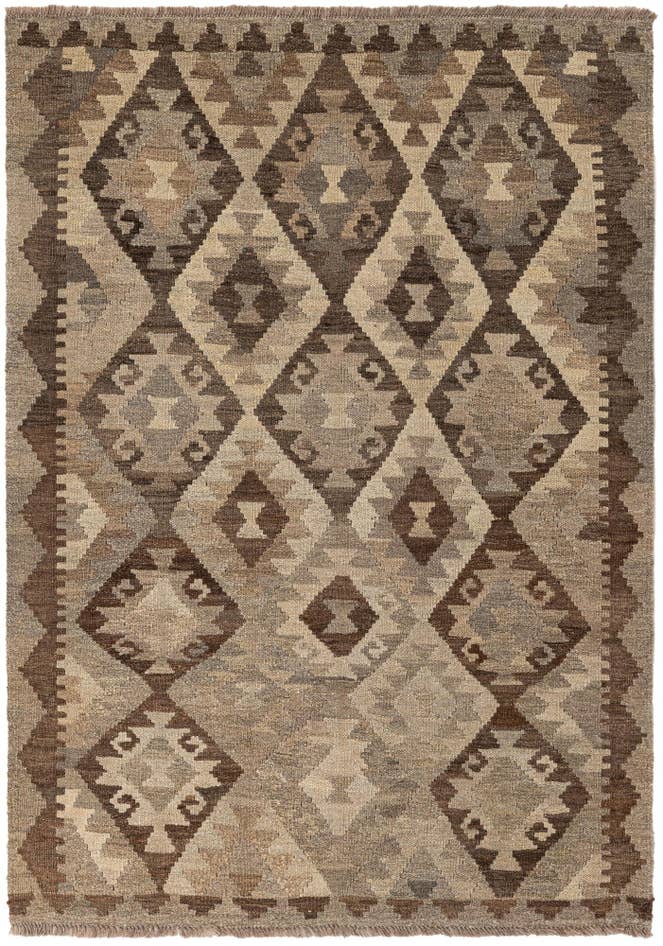 Detail image of 3' 5 x 4' 9 Hand Woven Kilim Maymana Wool Rug