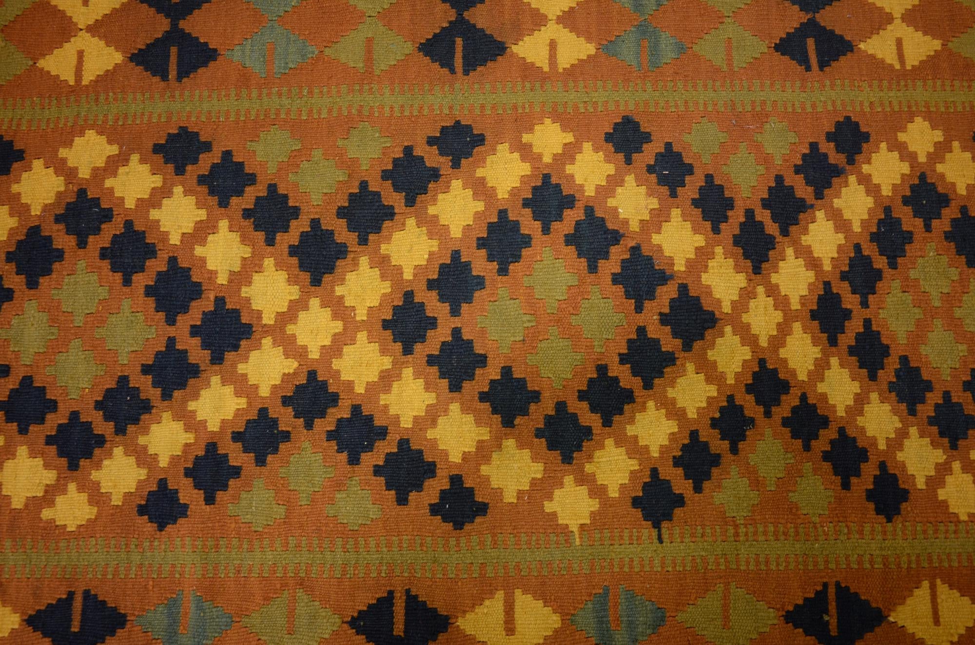 3' 3 x 6' 3 Hand Woven Kilim Maymana Wool Rug