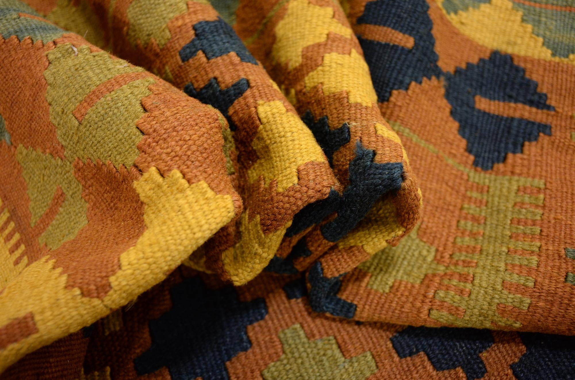 3' 3 x 6' 3 Hand Woven Kilim Maymana Wool Rug