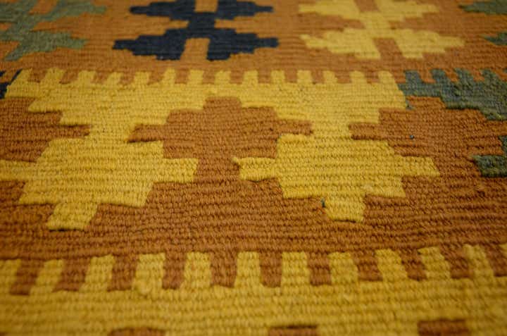 3' 4 x 6' 5 Hand Woven Kilim Maymana Wool Rug