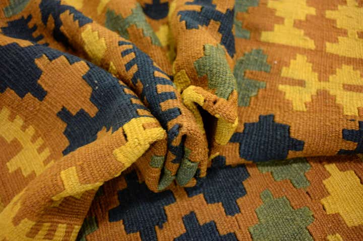 3' 4 x 6' 5 Hand Woven Kilim Maymana Wool Rug