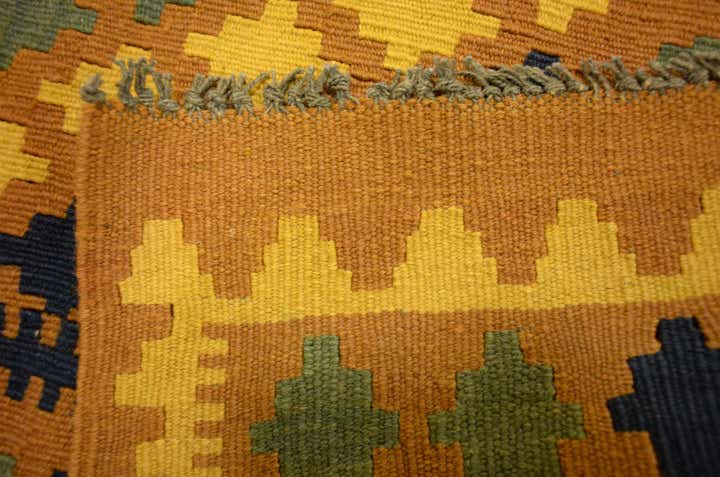 3' 4 x 6' 5 Hand Woven Kilim Maymana Wool Rug