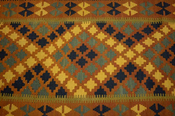 3' 3 x 6' 6 Hand Woven Kilim Maymana Wool Rug