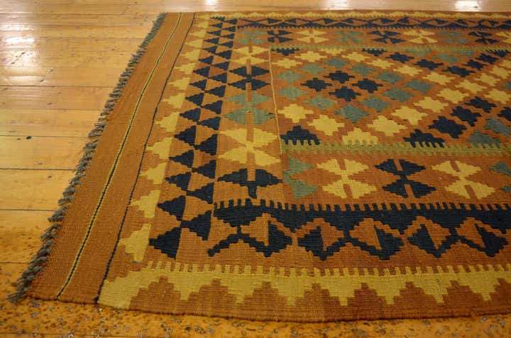 3' 3 x 6' 6 Hand Woven Kilim Maymana Wool Rug