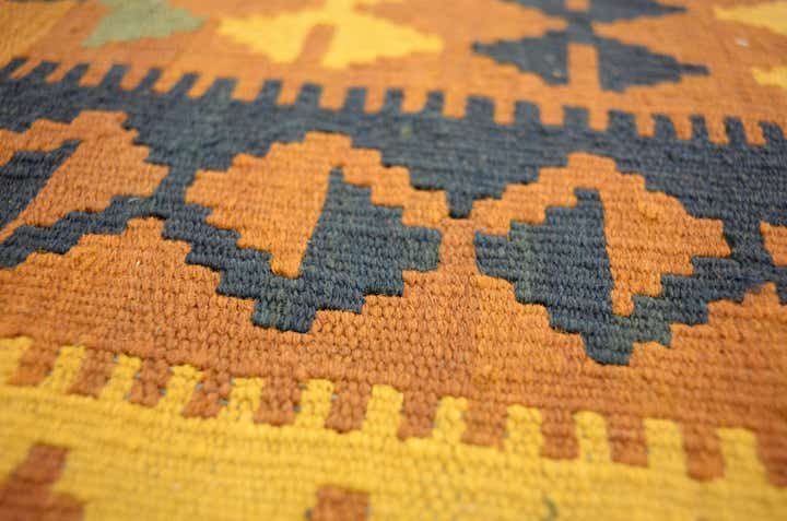 3' 3 x 6' 6 Hand Woven Kilim Maymana Wool Rug