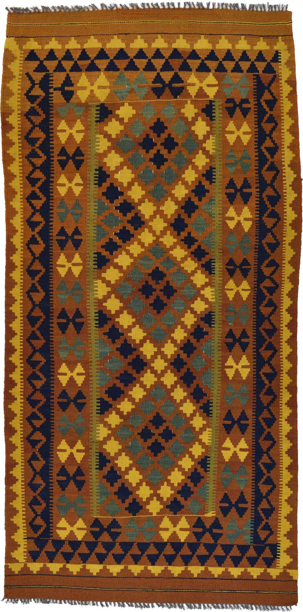 3' 3 x 6' 6 Hand Woven Kilim Maymana Wool Rug