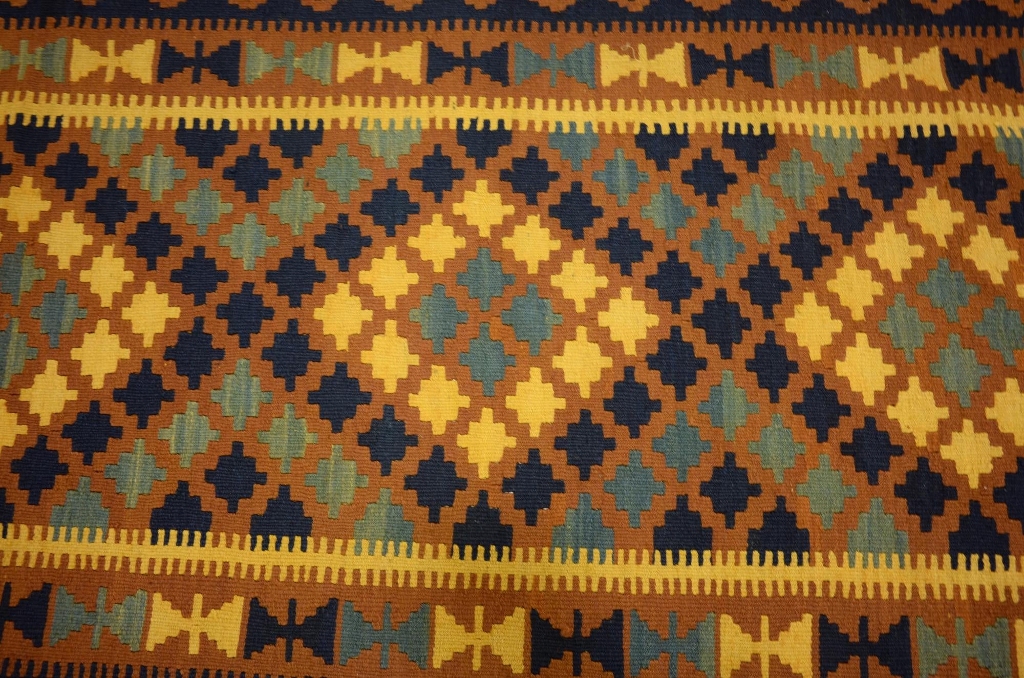 3' 3 x 6' 4 Hand Woven Kilim Maymana Wool Rug