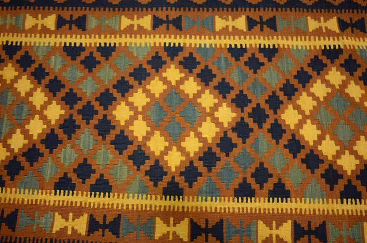 3' 3 x 6' 4 Hand Woven Kilim Maymana Wool Rug