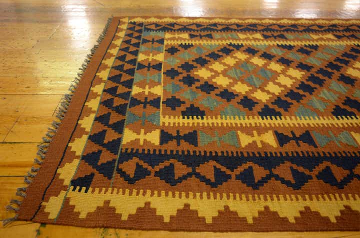 3' 3 x 6' 4 Hand Woven Kilim Maymana Wool Rug