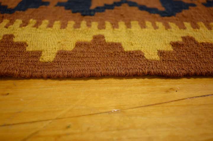 3' 3 x 6' 4 Hand Woven Kilim Maymana Wool Rug
