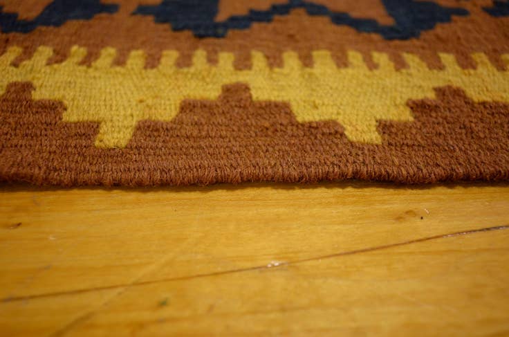 Detail image of 3' 3 x 6' 4 Hand Woven Kilim Maymana Wool Rug