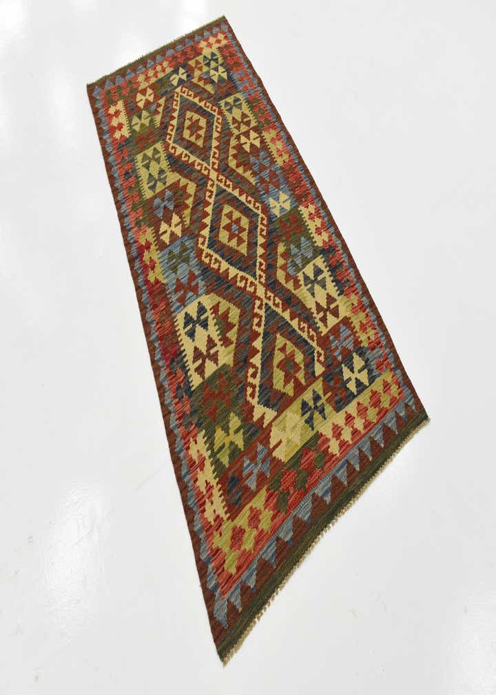 3' 4 x 6' 3 Hand Woven Kilim Maymana Wool Rug