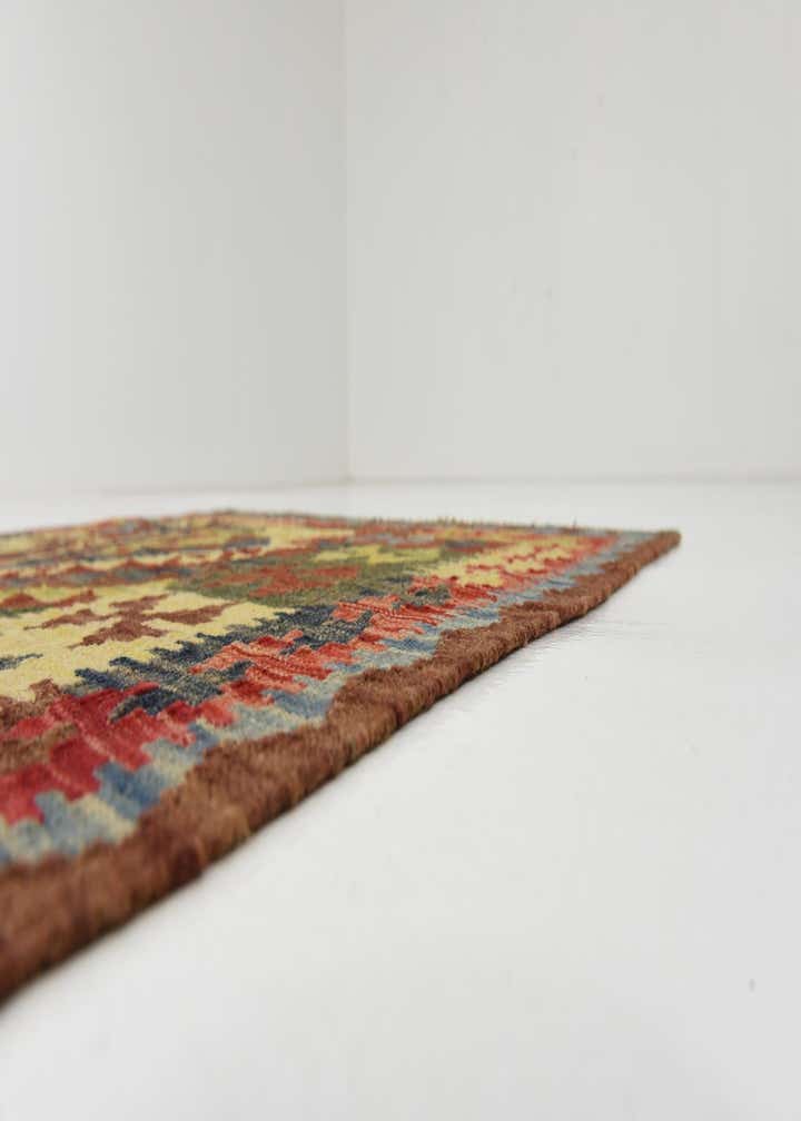 3' 4 x 6' 3 Hand Woven Kilim Maymana Wool Rug