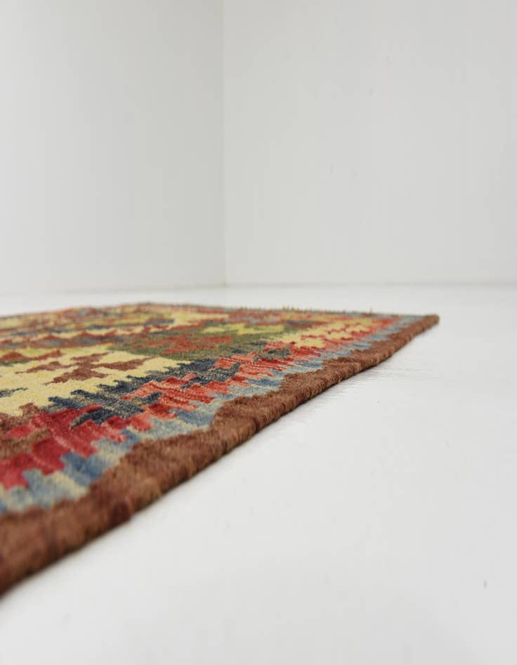 Detail image of 3' 4 x 6' 3 Hand Woven Kilim Maymana Wool Rug