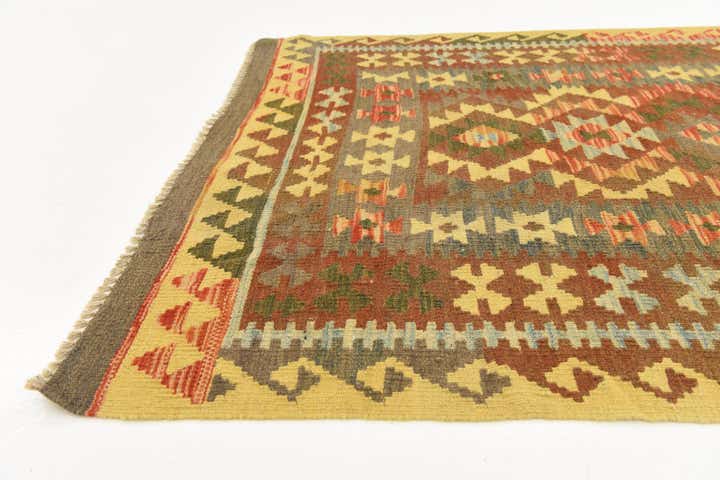 3' 4 x 6' 6 Hand Woven Kilim Maymana Wool Rug