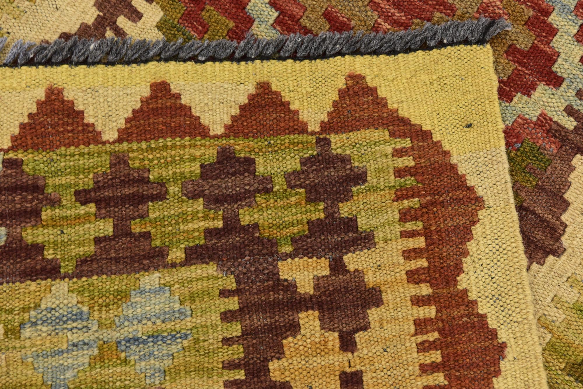 3' 4 x 6' 5 Hand Woven Kilim Maymana Wool Rug