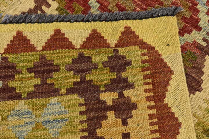 3' 4 x 6' 5 Hand Woven Kilim Maymana Wool Rug
