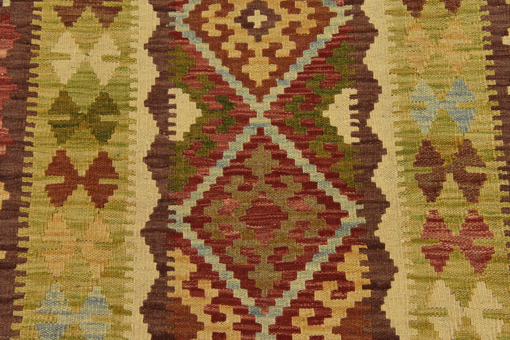 3' 4 x 6' 5 Hand Woven Kilim Maymana Wool Rug