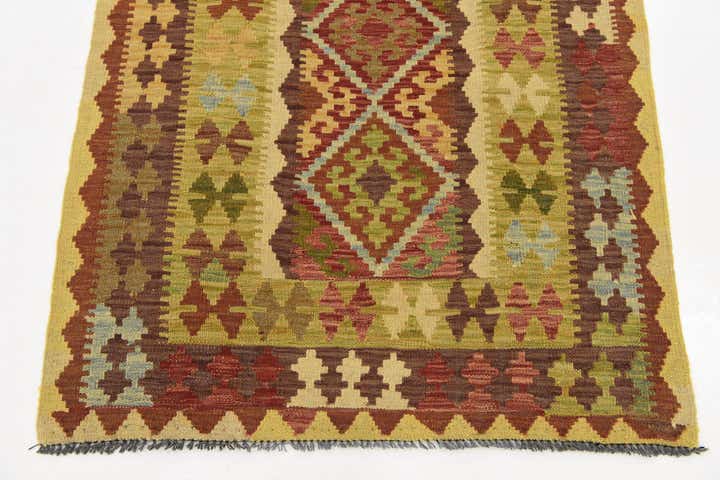 3' 4 x 6' 5 Hand Woven Kilim Maymana Wool Rug