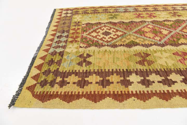 3' 4 x 6' 5 Hand Woven Kilim Maymana Wool Rug