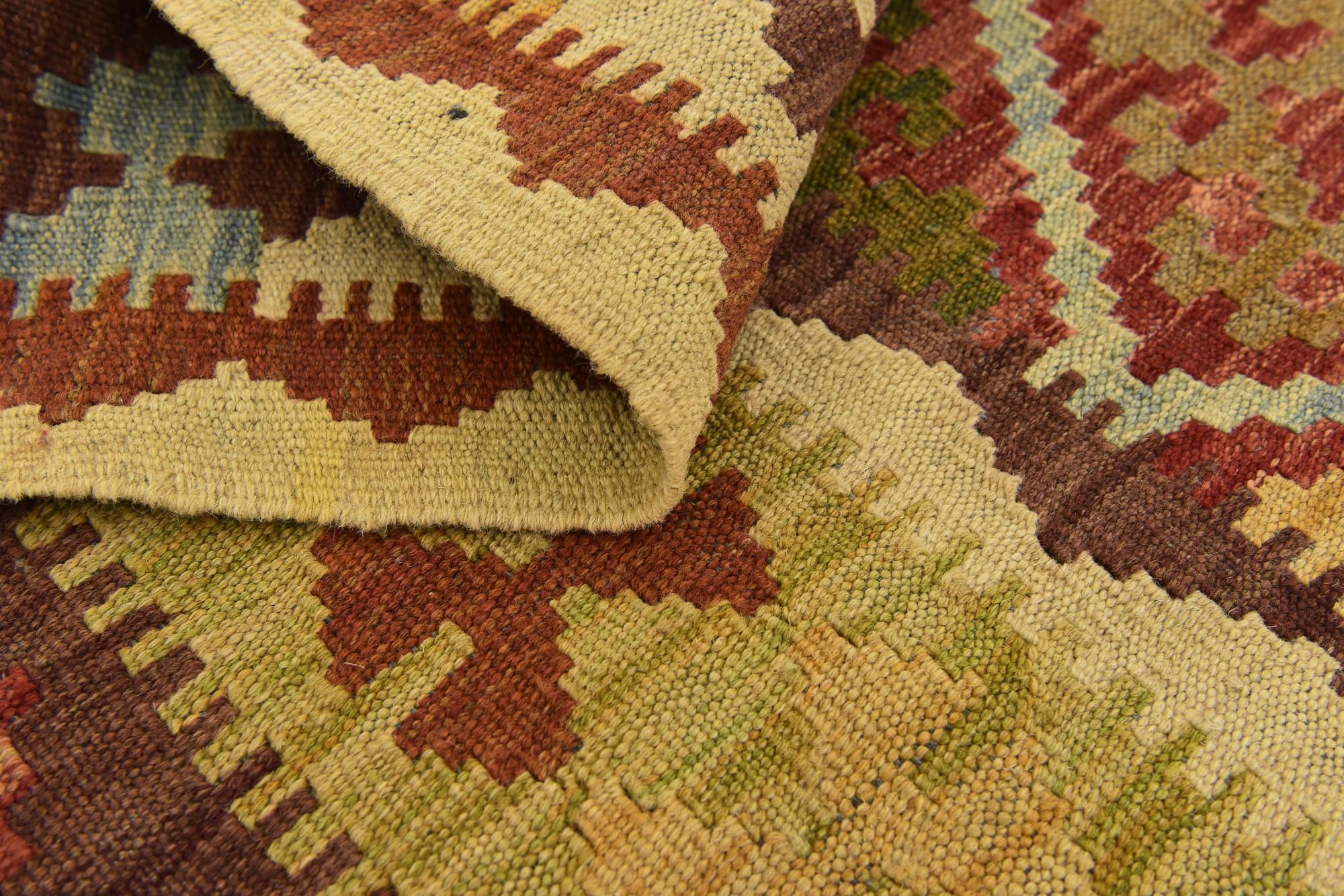 3' 4 x 6' 5 Hand Woven Kilim Maymana Wool Rug