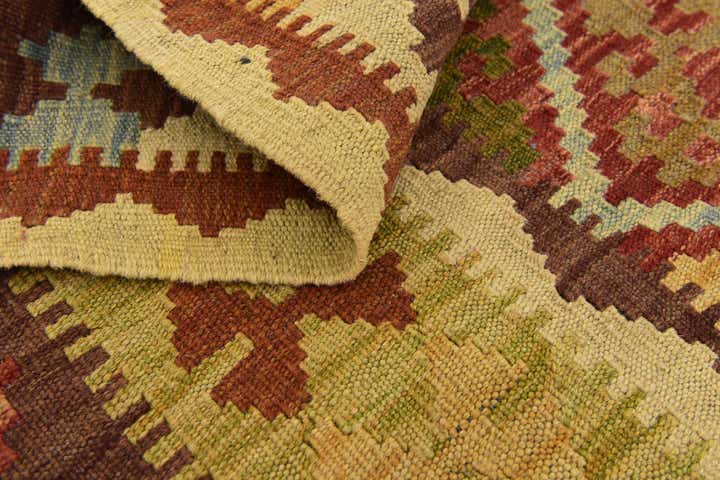 3' 4 x 6' 5 Hand Woven Kilim Maymana Wool Rug