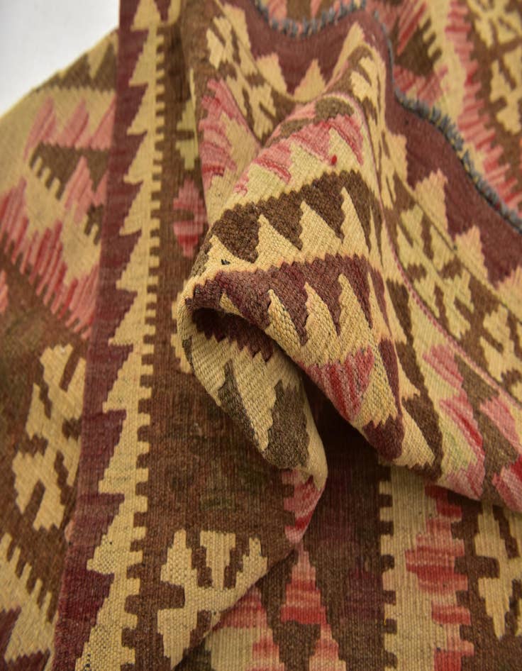 Detail image of 3' 3 x 4' 10  Hand Woven Kilim Maymana Wool Rug