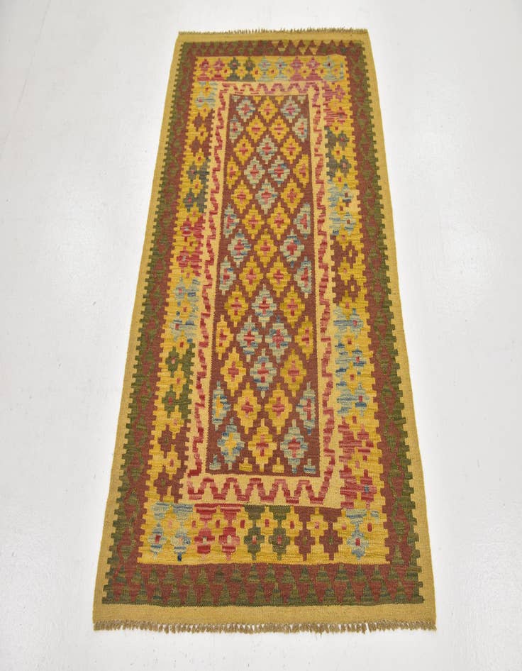 Detail image of 3' 3 x 4' 10  Hand Woven Kilim Maymana Wool Rug